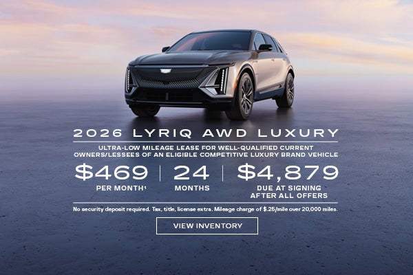 2026 LYRIQ AWD LUXURY. Ultra-low milege lease for well-qualified current owners/lessees of an eli...